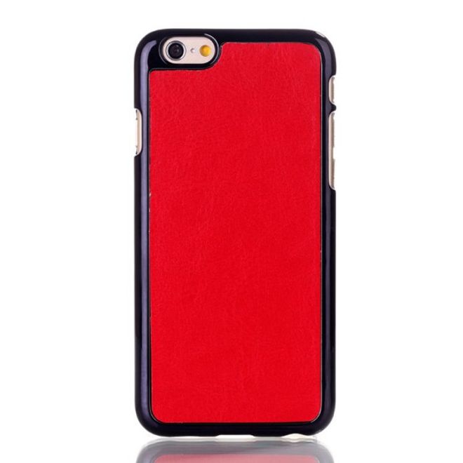 iPhone 6/6S Lederüberzogenes Hart Plastik Case - rot
