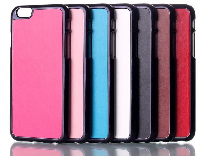 iPhone 6/6S Lederüberzogenes Hart Plastik Case - rot