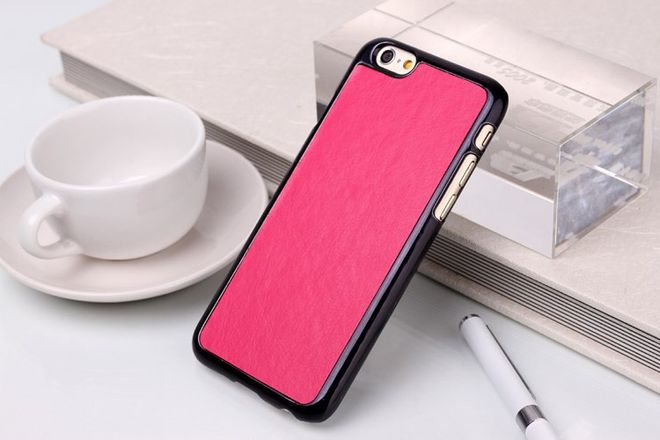iPhone 6/6S Lederüberzogenes Hart Plastik Case - rosa