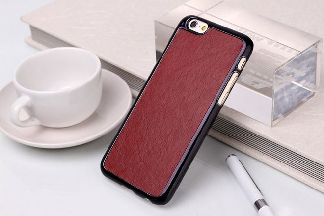 iPhone 6/6S Leather-Covered Hard Plastic Case - Brown