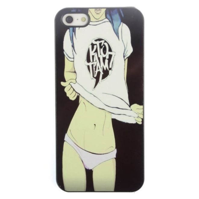 iPhone SE/5S/5 Hard Plastic Case with Girl in White T-Shirt