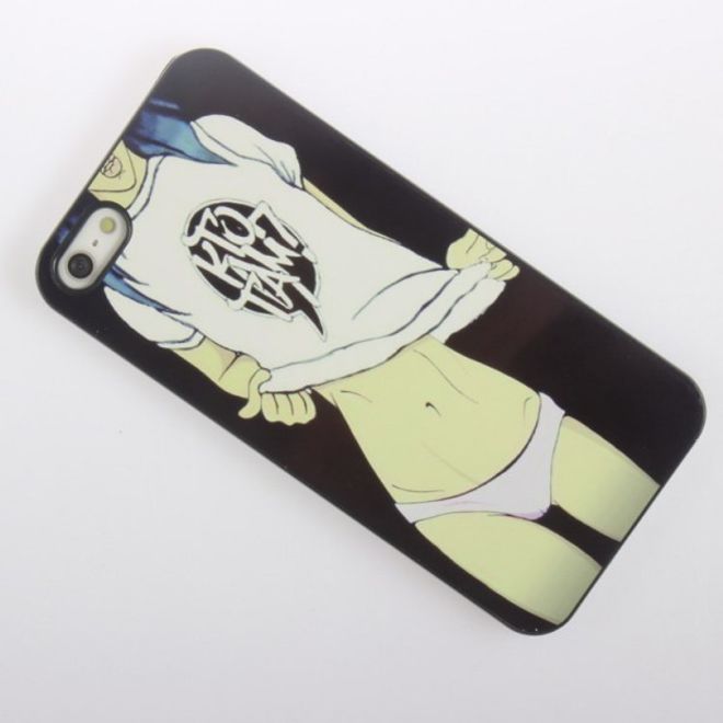 iPhone SE/5S/5 Hard Plastic Case with Girl in White T-Shirt