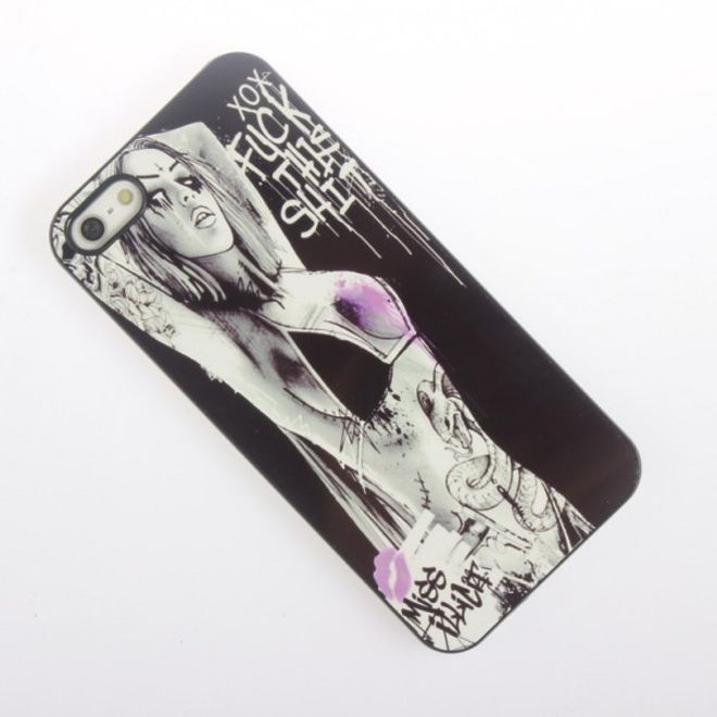 iPhone SE/5S/5 Hart Plastik Case mit stylischem Girl und frechem Spruch