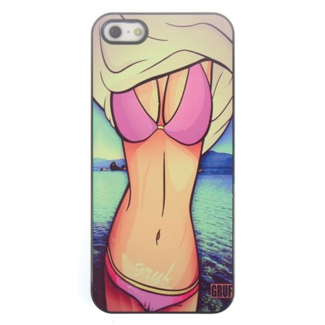 iPhone SE/5S/5 Hart Plastik Case mit Girl in rosanem Bikini