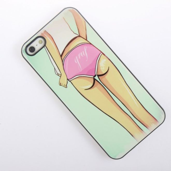 iPhone SE/5S/5 Hart Plastik Case mit Girl in pinker Hose