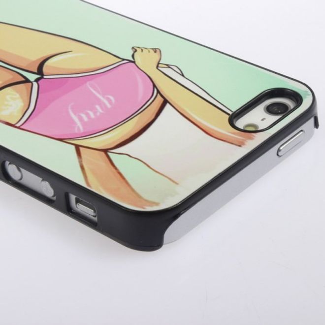 iPhone SE/5S/5 Hart Plastik Case mit Girl in pinker Hose