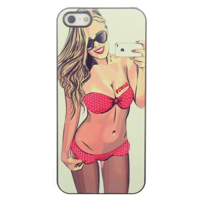 iPhone SE/5S/5 hard plastic case with sexy selfie