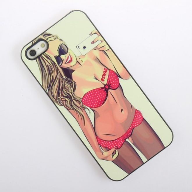 iPhone SE/5S/5 hard plastic case with sexy selfie