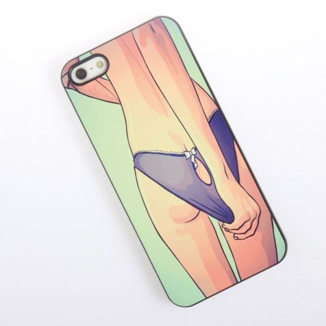 iPhone SE/5S/5 Hart Plastik Case mit Girl in violetter Unterwäsche