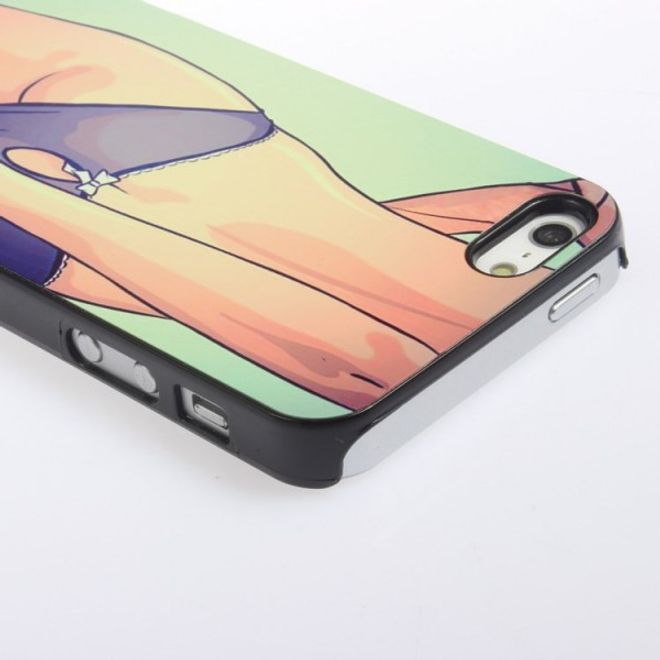 iPhone SE/5S/5 Hart Plastik Case mit Girl in violetter Unterwäsche
