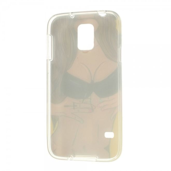 Samsung Galaxy S5 Elastisches Plastik Case mit sexy Bikini Girl