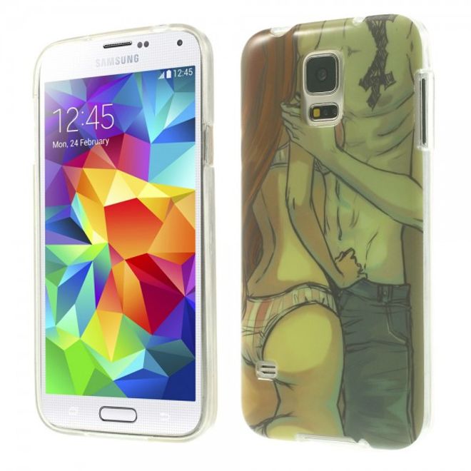 Samsung Galaxy S5 Elastisches Plastik Case mit verliebtem Paar