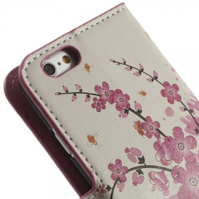 iPhone 6/6S Leather Case with Pink Flowers