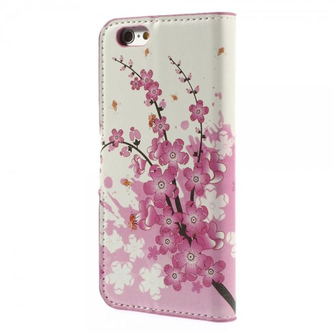iPhone 6/6S Leather Case with Pink Flowers