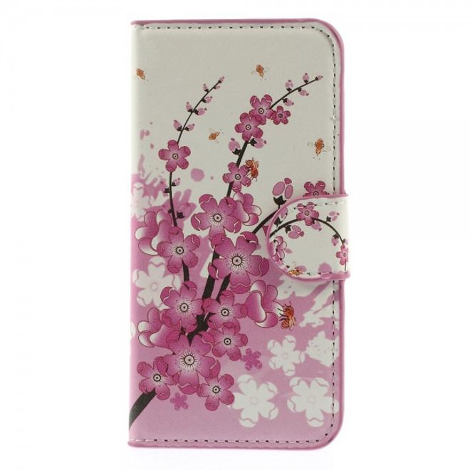 iPhone 6/6S Leather Case with Pink Flowers