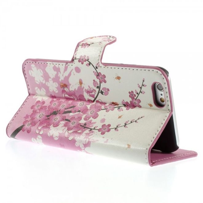 iPhone 6/6S Leather Case with Pink Flowers