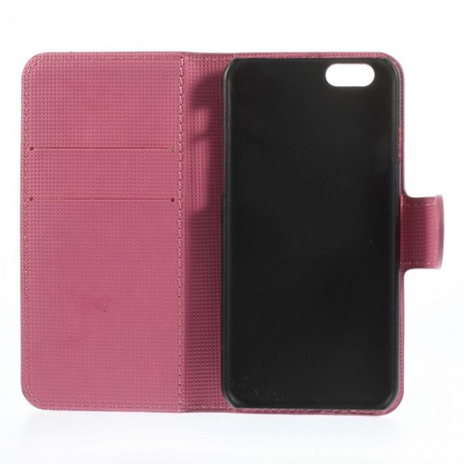 iPhone 6/6S Leather Case with Pink Flowers