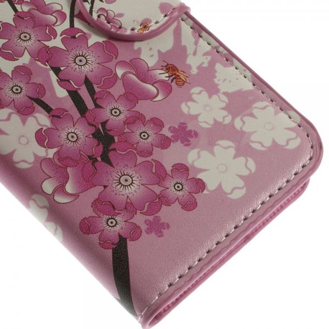 iPhone 6/6S Leather Case with Pink Flowers