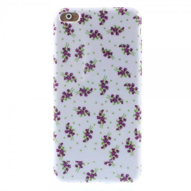 iPhone 6 Plus/6S Plus Elastic Plastic Case with Purple Flowers