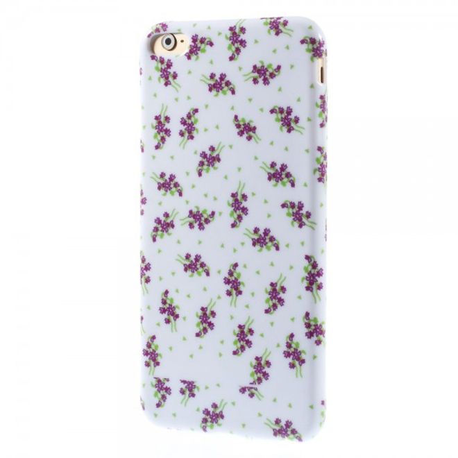 iPhone 6 Plus/6S Plus Elastic Plastic Case with Purple Flowers