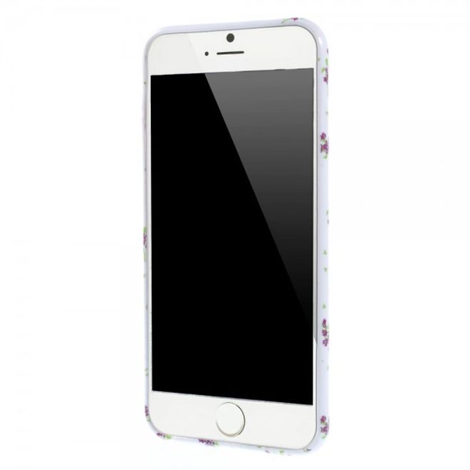 iPhone 6 Plus/6S Plus Elastic Plastic Case with Purple Flowers
