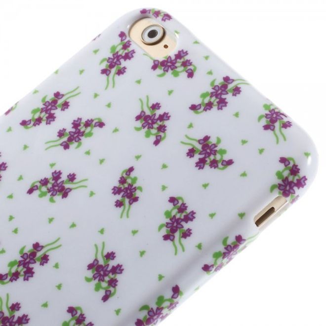 iPhone 6 Plus/6S Plus Elastic Plastic Case with Purple Flowers