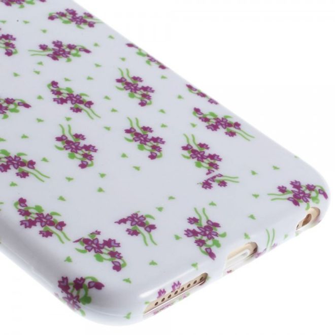 iPhone 6 Plus/6S Plus Elastic Plastic Case with Purple Flowers