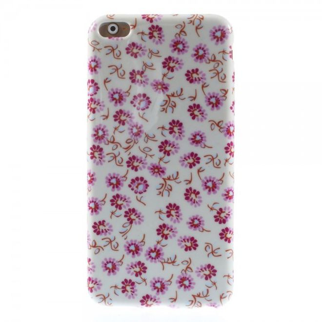 iPhone 6 Plus/6S Plus Elastic Plastic Case with Pink Flowers