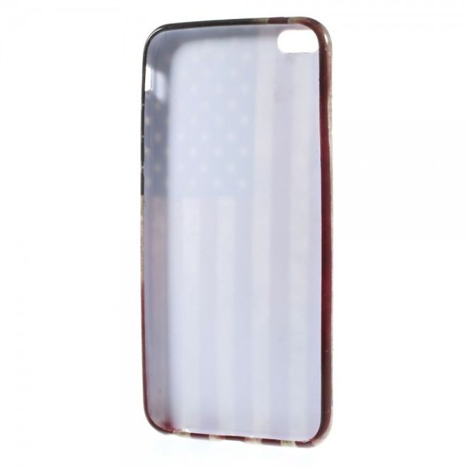 iPhone 6 Plus/6S Plus Elastic Plastic Case with USA Flag Retro Style