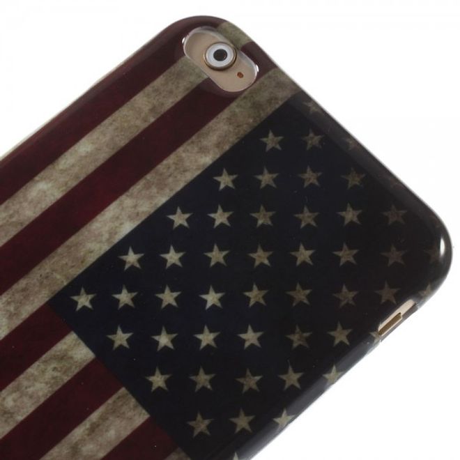 iPhone 6 Plus/6S Plus Elastic Plastic Case with USA Flag Retro Style