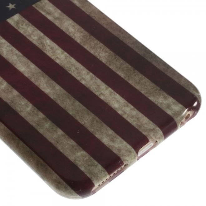 iPhone 6 Plus/6S Plus Elastic Plastic Case with USA Flag Retro Style