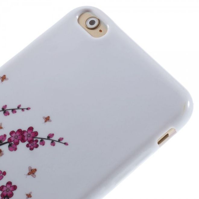 iPhone 6 Plus/6S Plus Elastic Plastic Case with Pink Flowers