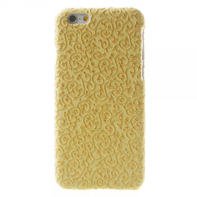iPhone 6/6S Leather-Covered Hard Plastic Case with Floral Pattern - Yellow