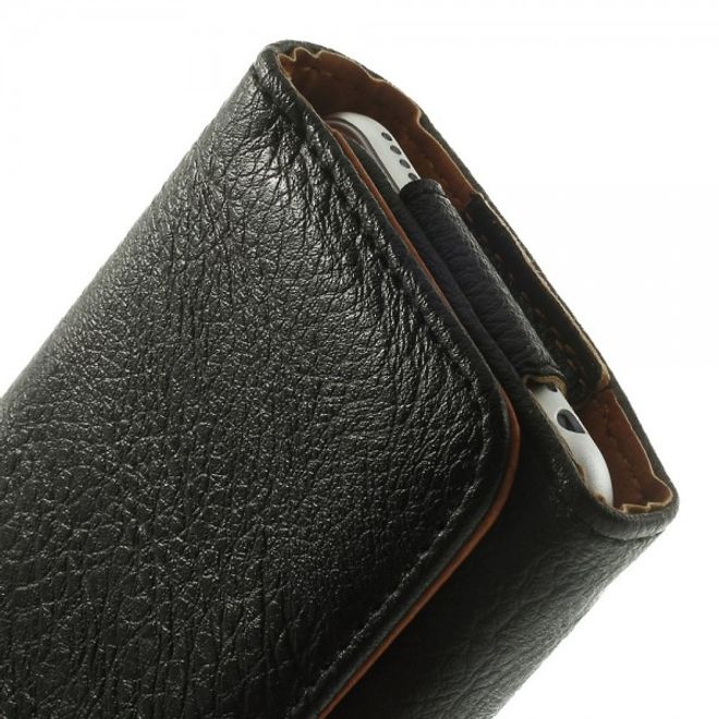 Étui en cuir pour iPhone 6/6S avec dragonne - Noir