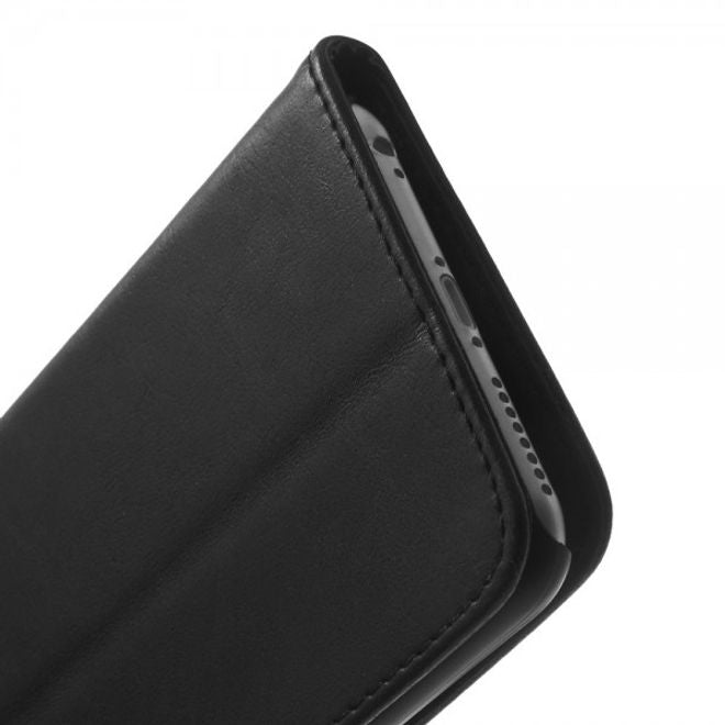 iPhone 6 Plus/6S Plus Leder Case retro-style - schwarz