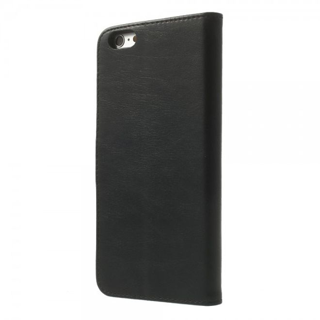 iPhone 6 Plus/6S Plus Leder Case retro-style - schwarz