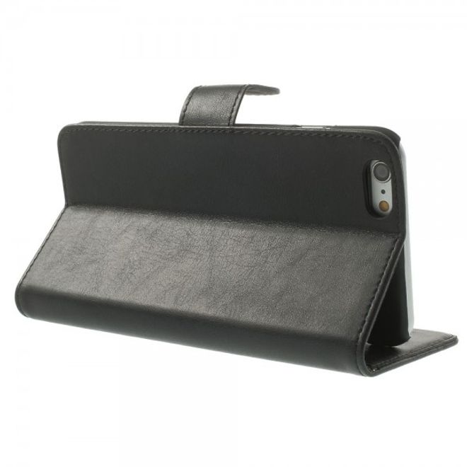 iPhone 6 Plus/6S Plus Leder Case retro-style - schwarz