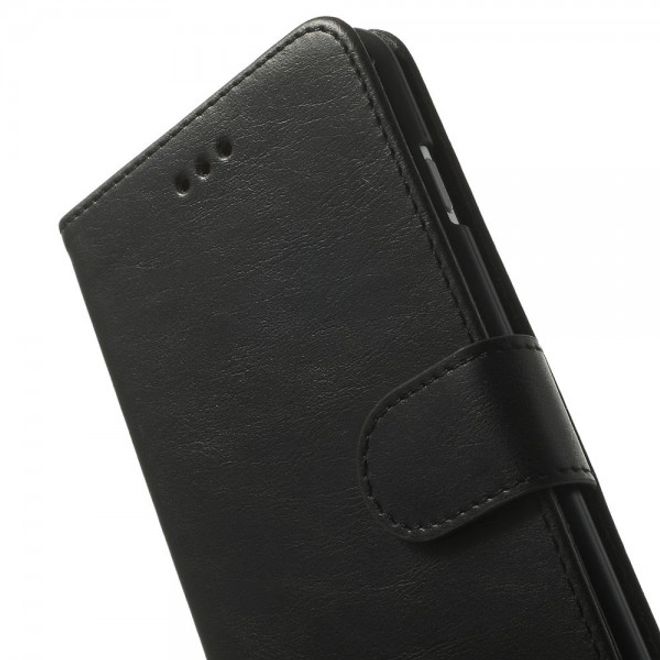 iPhone 6 Plus/6S Plus Leder Case retro-style - schwarz