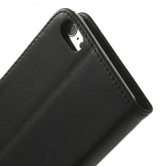 iPhone 6 Plus/6S Plus Leder Case retro-style - schwarz