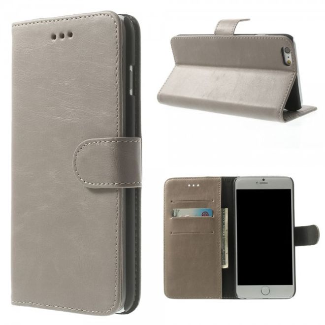 iPhone 6 Plus/6S Plus leather case retro-style - gray