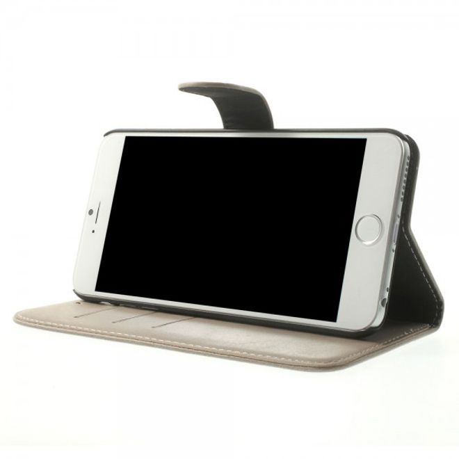 iPhone 6 Plus/6S Plus leather case retro-style - gray