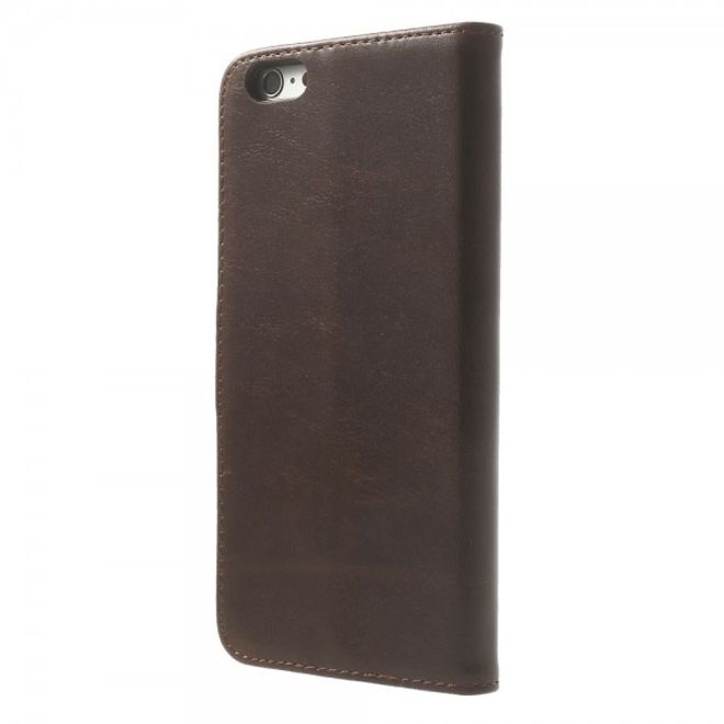 iPhone 6 Plus/6S Plus Leather Case, Retro Style - Coffee Color