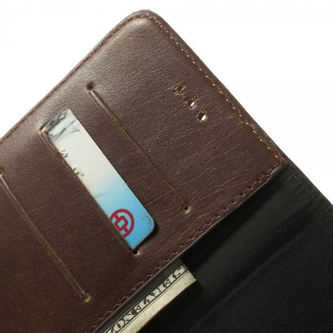 iPhone 6 Plus/6S Plus Leather Case, Retro Style - Coffee Color