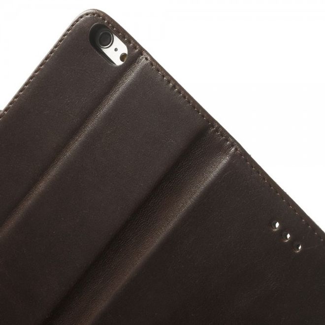 iPhone 6 Plus/6S Plus Leather Case, Retro Style - Coffee Color