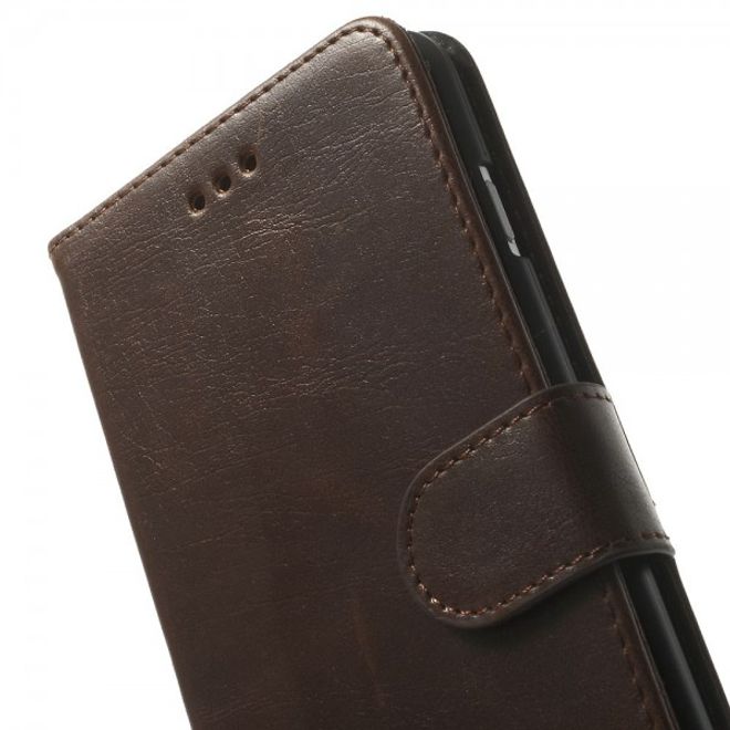 iPhone 6 Plus/6S Plus Leather Case, Retro Style - Coffee Color
