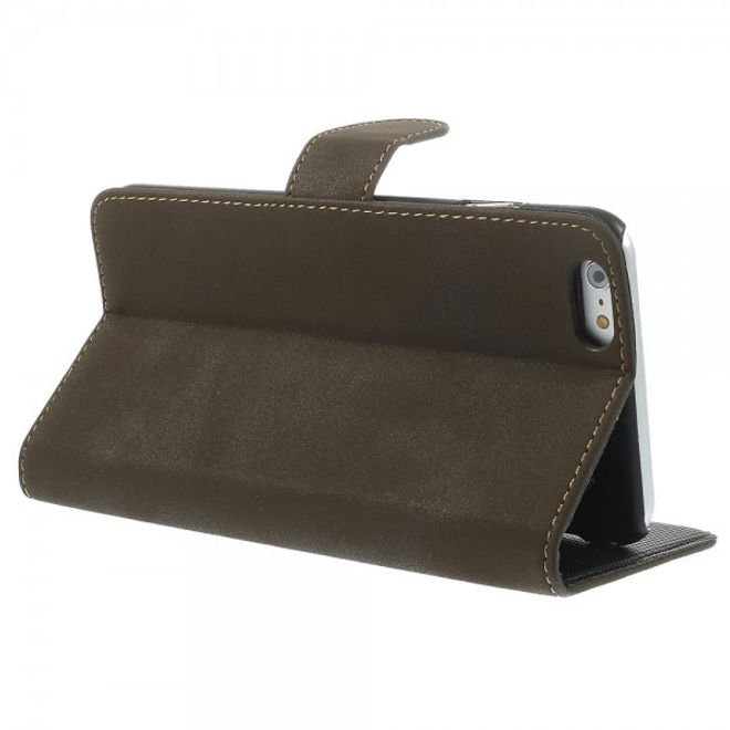 iPhone 6 Plus/6S Plus Matte Leather Case with Stand Function - Grey