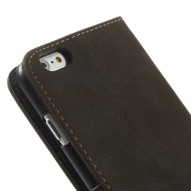 iPhone 6 Plus/6S Plus Matte Leather Case with Stand Function - Grey