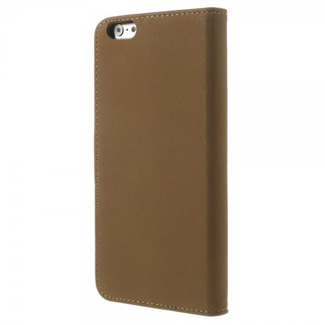 iPhone 6 Plus/6S Plus Matte Leather Case with Stand Function - Brown