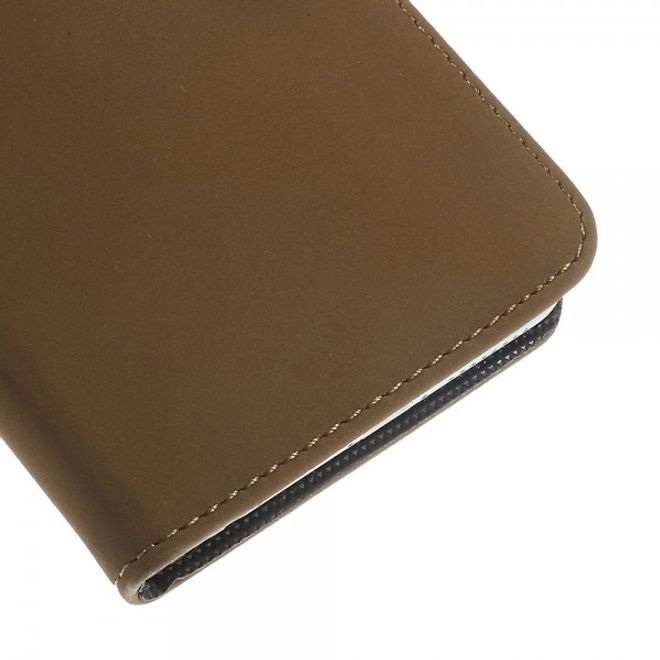 iPhone 6 Plus/6S Plus Matte Leather Case with Stand Function - Brown