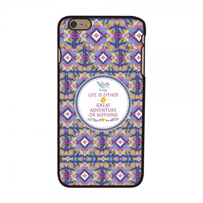 iPhone 6 Plus/6S Plus Hard Plastic Case with Saying and Pattern